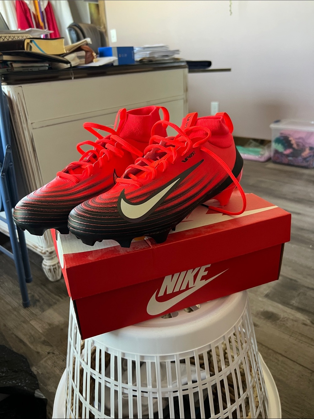 NWT Nike Zoom Air Vapor Pro 1 football cleats. Crimson and Black. Men’s size 9